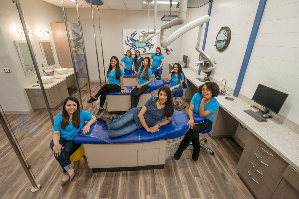The Team in the exam room at Potomac Pediatric Dentistry | Pediatric Dentist Dumfries | Orthodontist Dumfries